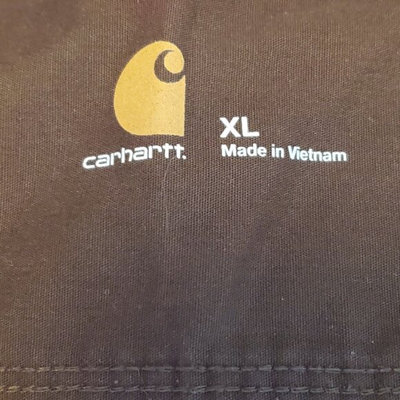 Men's XL Carhartt C15208 Short Sleeve Multi-Pocket Scrub Top Maroon V-Neck - Picture 2 of 10